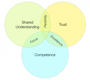 The three elements of autonomous teams: competence, shared understanding, and trust